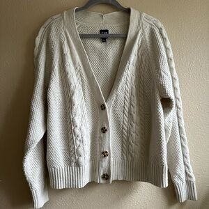 Gap Cream Cable Knit Cardigan Sweater